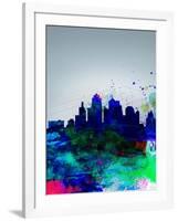 Kansas City Watercolor Skyline-NaxArt-Framed Art Print