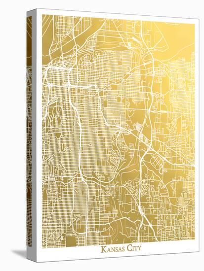 Kansas City-The Gold Foil Map Company-Stretched Canvas