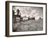 Kansas Farmer Driving Farmall Tractor as He Pulls a Manned Combine During Wheat Harvest-Margaret Bourke-White-Framed Photographic Print