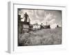 Kansas Farmer Driving Farmall Tractor as He Pulls a Manned Combine During Wheat Harvest-Margaret Bourke-White-Framed Photographic Print