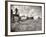 Kansas Farmer Driving Farmall Tractor as He Pulls a Manned Combine During Wheat Harvest-Margaret Bourke-White-Framed Photographic Print