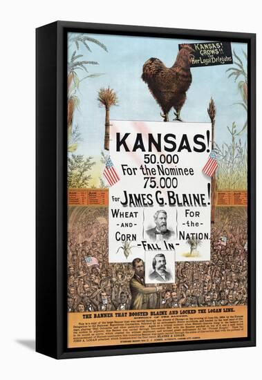 Kansas! for James G Blaine.-J.M.W. Jones Sta'y & P't'g Co-Framed Stretched Canvas