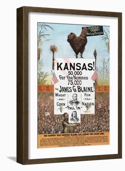 Kansas! for James G Blaine.-J.M.W. Jones Sta'y & P't'g Co-Framed Art Print