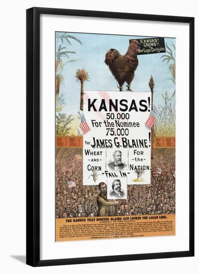 Kansas! for James G Blaine.-J.M.W. Jones Sta'y & P't'g Co-Framed Art Print