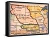 Kansas-Nebraska Map, 1854-null-Framed Stretched Canvas