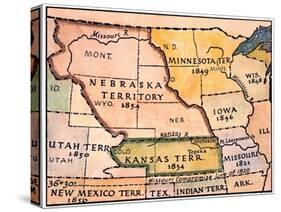 Kansas-Nebraska Map, 1854-null-Stretched Canvas