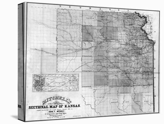 Kansas - Panoramic Map-Lantern Press-Stretched Canvas