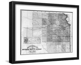 Kansas - Panoramic Map-Lantern Press-Framed Art Print