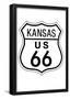 Kansas Route 66 Sign Art Poster Print-null-Framed Poster