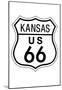 Kansas Route 66 Sign Art Poster Print-null-Mounted Poster