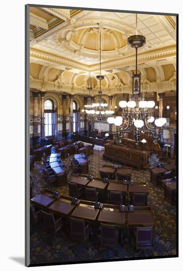 Kansas State Capital, State Senate Chamber, Topeka, Kansas, USA-Walter Bibikow-Mounted Photographic Print