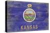 Kansas State Flag - Barnwood Painting-Lantern Press-Stretched Canvas