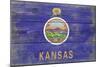 Kansas State Flag - Barnwood Painting-Lantern Press-Mounted Art Print