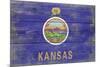 Kansas State Flag - Barnwood Painting-Lantern Press-Mounted Premium Giclee Print