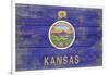 Kansas State Flag - Barnwood Painting-Lantern Press-Framed Art Print