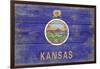 Kansas State Flag - Barnwood Painting-Lantern Press-Framed Art Print