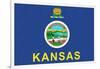 Kansas State Flag-Lantern Press-Framed Art Print