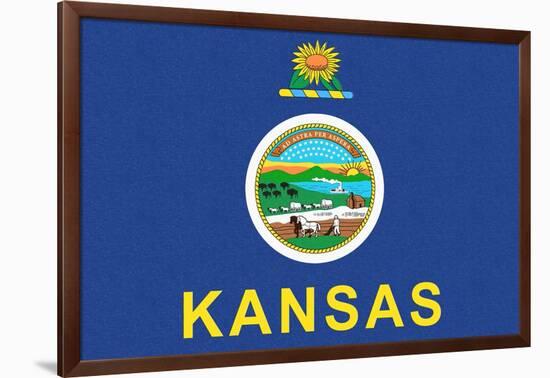 Kansas State Flag-Lantern Press-Framed Art Print