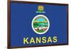 Kansas State Flag-Lantern Press-Framed Art Print