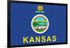 Kansas State Flag-Lantern Press-Framed Art Print