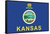 Kansas State Flag-Lantern Press-Framed Stretched Canvas