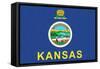 Kansas State Flag-Lantern Press-Framed Stretched Canvas