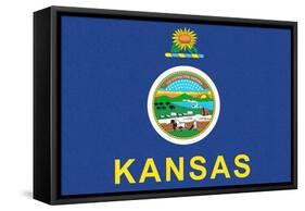 Kansas State Flag-Lantern Press-Framed Stretched Canvas