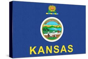Kansas State Flag-Lantern Press-Stretched Canvas