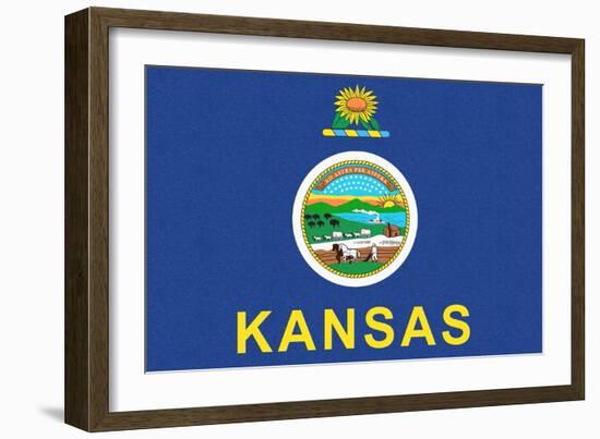 Kansas State Flag-Lantern Press-Framed Art Print