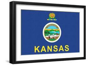 Kansas State Flag-Lantern Press-Framed Art Print