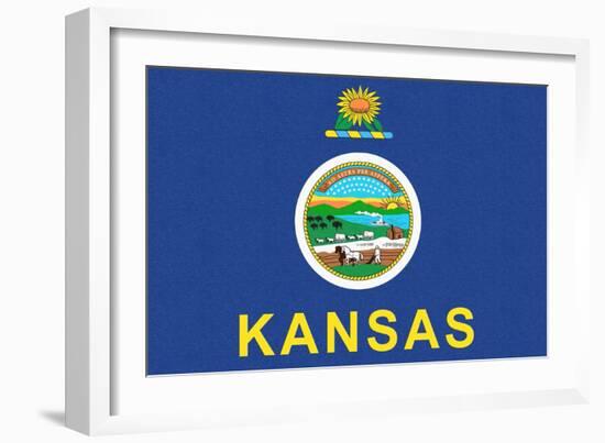 Kansas State Flag-Lantern Press-Framed Art Print