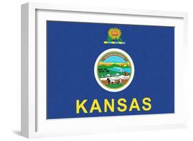 Kansas State Flag-Lantern Press-Framed Art Print