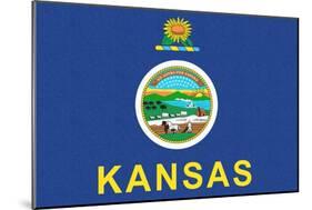 Kansas State Flag-Lantern Press-Mounted Art Print