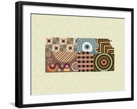 Kansas State Map-Lanre Adefioye-Framed Premium Giclee Print