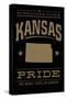 Kansas State Pride - Gold on Black-Lantern Press-Stretched Canvas