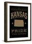 Kansas State Pride - Gold on Black-Lantern Press-Framed Art Print