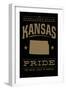 Kansas State Pride - Gold on Black-Lantern Press-Framed Art Print