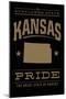 Kansas State Pride - Gold on Black-Lantern Press-Mounted Art Print