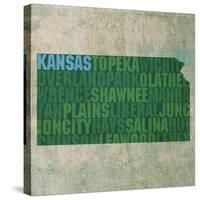 Kansas State Words-David Bowman-Stretched Canvas