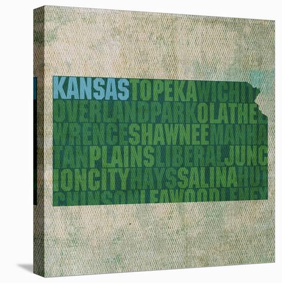 Kansas State Words-David Bowman-Stretched Canvas