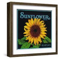 Kansas - Sunflower Brand Crate Label-Lantern Press-Framed Art Print