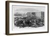 Kansas - Transport of Texas Beef on the Kansas Pacific Railway - Scene at a Cattle Shoot in Abilene-null-Framed Giclee Print