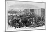 Kansas - Transport of Texas Beef on the Kansas Pacific Railway - Scene at a Cattle Shoot in Abilene-null-Mounted Giclee Print