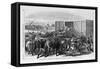 Kansas - Transport of Texas Beef on the Kansas Pacific Railway - Scene at a Cattle Shoot in Abilene-null-Framed Stretched Canvas