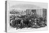 Kansas - Transport of Texas Beef on the Kansas Pacific Railway - Scene at a Cattle Shoot in Abilene-null-Stretched Canvas