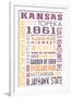 Kansas - Typography-Lantern Press-Framed Art Print