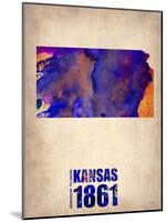 Kansas Watercolor Map-NaxArt-Mounted Art Print