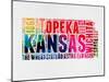 Kansas Watercolor Word Cloud-NaxArt-Mounted Art Print