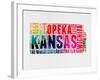 Kansas Watercolor Word Cloud-NaxArt-Framed Art Print