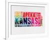 Kansas Watercolor Word Cloud-NaxArt-Framed Art Print